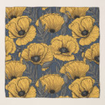 Gelbe Mohn auf der Marine Schal<br><div class="desc">Vektormuster aus handgezeichnet Mohn.</div>