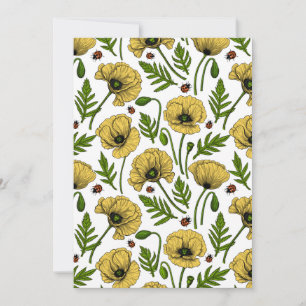 Gelbe Mohn und Ladybugs