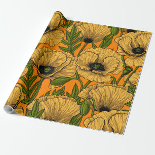 Gelbe Mohnblumen Geschenkpapier