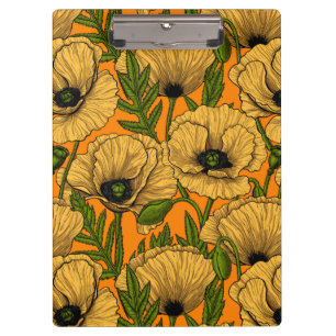 Gelbe Mohnblumen Klemmbrett