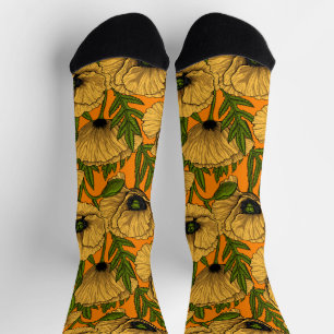 Gelbe Mohnblumen Socken