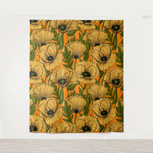 Gelbe Mohnblumen Wandteppich