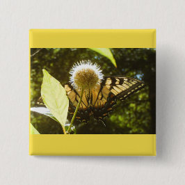 Gelbe Monarchknopf Button