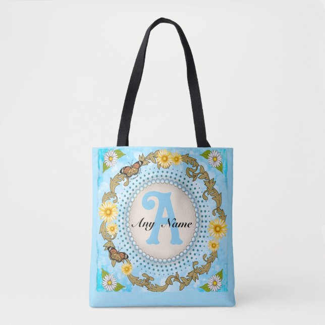 Gelbe Monogramm-Daisy  Tasche (Vorderseite)