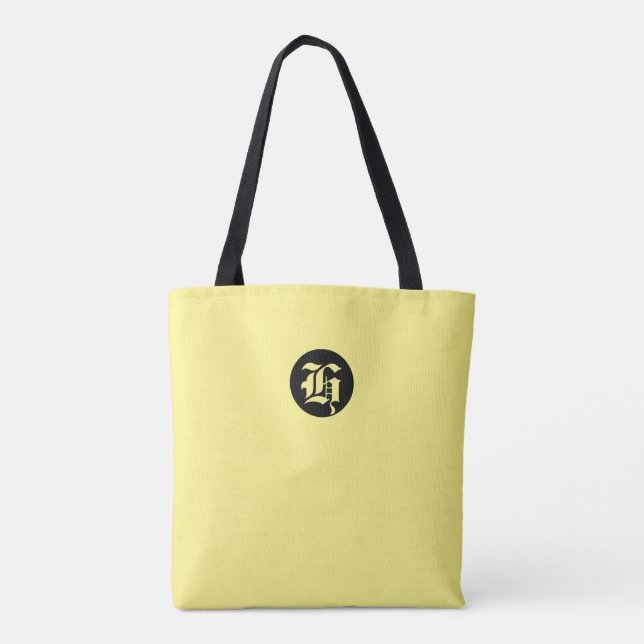 Gelbe Monogramm Totbeutel Tasche (Rückseite)