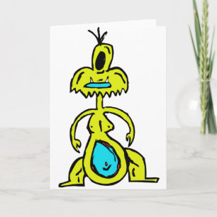 GELBE MONSTER-GRUSS-KARTE KARTE