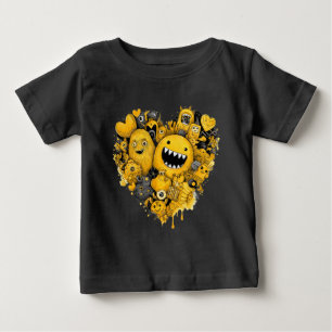 Gelbe Monster im Herzen Baby T-shirt