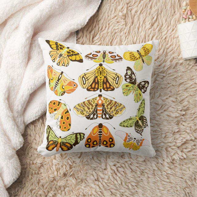 Gelbe Motte und Schmetterling Kissen (Decke)