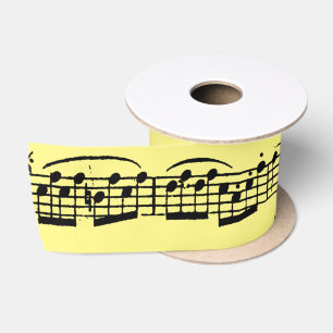Gelbe Musiknoten Satinband
