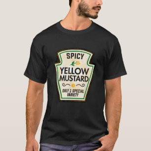 Gelbe Mustard Flasche Etikett Halloween Match Cos T-Shirt