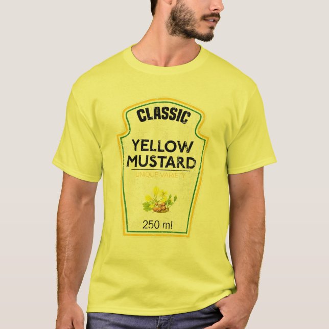 Gelbe Mustard Kostüme Matching Paare Gruppe T-Shirt (Vorderseite)