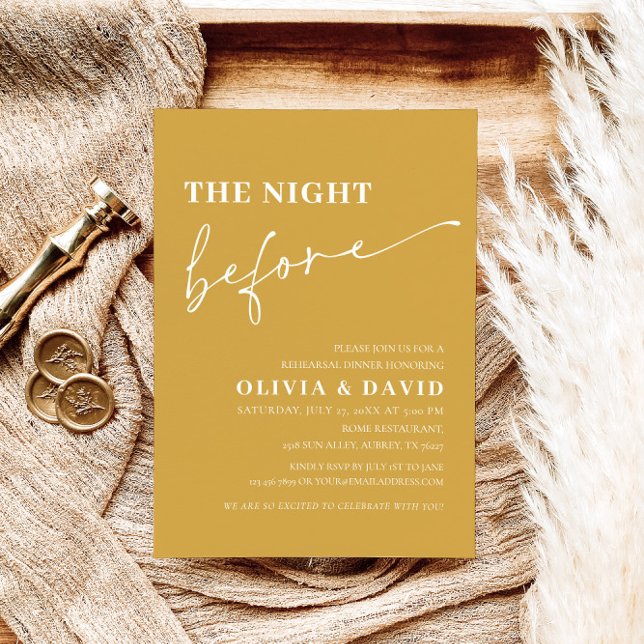 Gelbe Nacht vor der Probe Abendessen einladen Einladung (Von Creator hochgeladen)