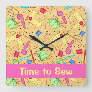 Gelbe nähende Begriffs-Kunst-Zeit, Quadratische Wanduhr