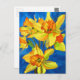 Gelbe Narzisse Aquarellmalerei Postkarte (Vorne/Hinten)