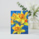 Gelbe Narzisse Aquarellmalerei Postkarte (Stehend Vorderseite)