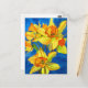 Gelbe Narzisse Aquarellmalerei Postkarte (Vorderseite/Rückseite Beispiel)