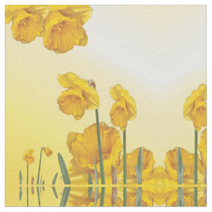 Gelbe Narzisse Daffodil Retro Vintages Aussehen Stoff