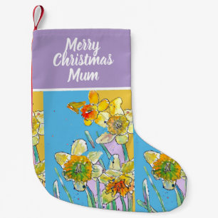 Gelbe Narzissen Blumen Floral Blume Weihnachten Kleiner Weihnachtsstrumpf