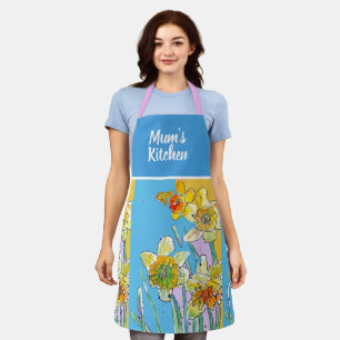 Gelbe Narzissen Blumen Florale Blume Aquarell Schürze