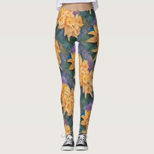 Gelbe Narzissen-Blumen in den Watercolors Leggings