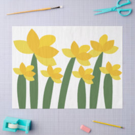 Gelbe Narzissenblume Floral Seidenpapier