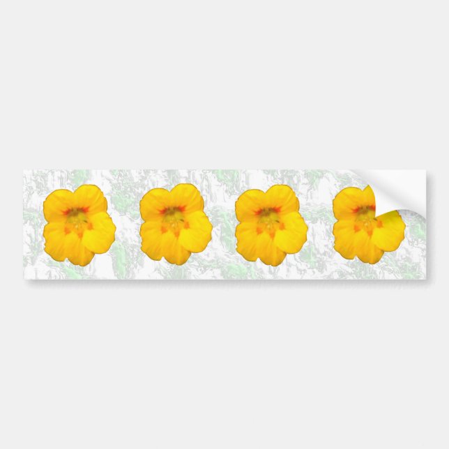 Gelbe Nasturtium-Blume Autoaufkleber (Vorne)