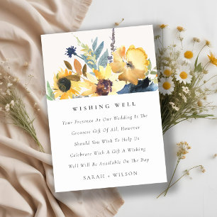 Gelbe Navy Blumenblume Hochzeit wünschend gut Begleitkarte
