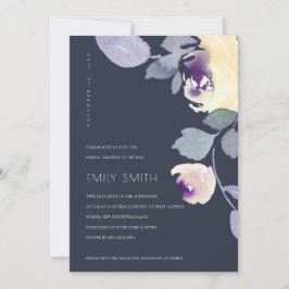 GELBE NAVY LILAC FLORAL BRAUTPARTY EINLADEN DANKESKARTE