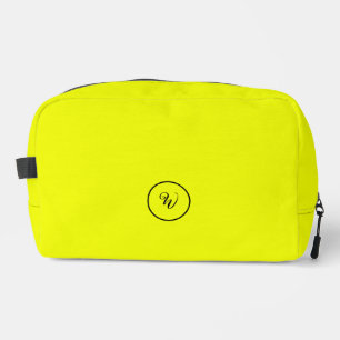 Gelbe neon-monogramm moderne trendy einfarbige Obe Waschbeutel