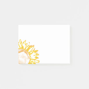 Gelbe Neonsonnenblume Post-it Klebezettel