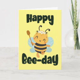 Gelbe Niedliche Happy Bee-Day-Hummelkarte Programm