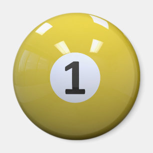 Gelbe Nr. 1 Billiard Pool Ball Magnet