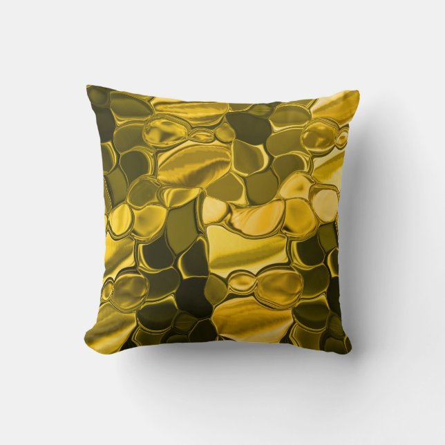 Gelbe oder goldene Farbstücke sehen aus wie golden Kissen (Vorderseite)