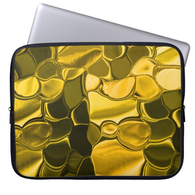 Gelbe oder goldene Farbstücke sehen aus wie golden Laptopschutzhülle (Vorderseite)
