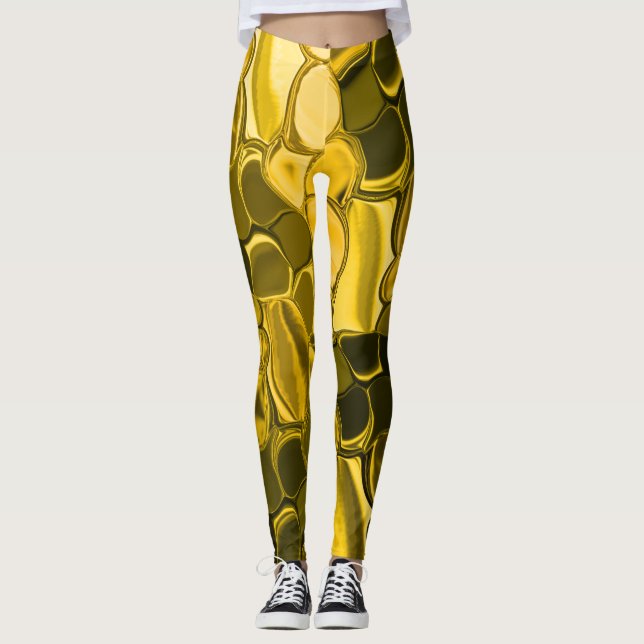 Gelbe oder goldene Farbstücke sehen aus wie golden Leggings (Vorderseite)