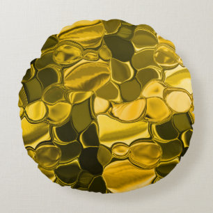 Gelbe oder goldene Farbstücke sehen aus wie golden Rundes Kissen
