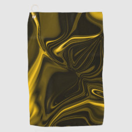Gelbe oder goldene Kurven in braunem Bild Golfhandtuch