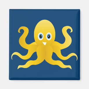 Gelbe Oktopie Magnet