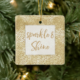 Gelbe Ombre Glitzer Leopard Sparkle Keramikornament