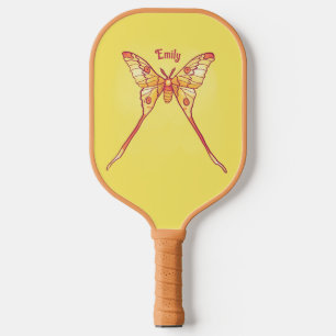 Gelbe Orange Butterfly Luna Moth Girl Name Pickleball Schläger