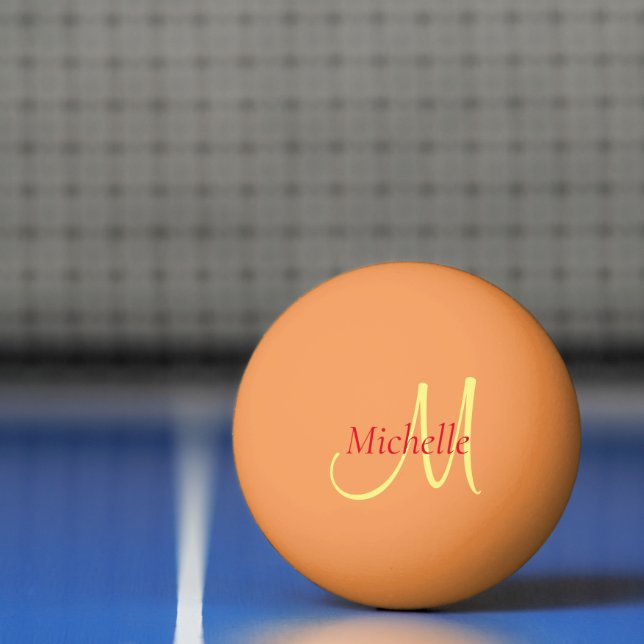 Gelbe Orange Monogram, erste moderne Vorlage Tischtennisball (Netto)
