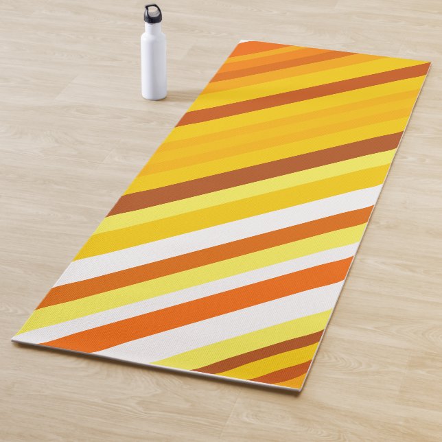 Gelbe, orange und weiße,  Streifen Yogamatte (Beispiel)