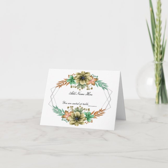 Gelbe Orangefarbene Blumenkarte Dankeskarte (Vorderseite)