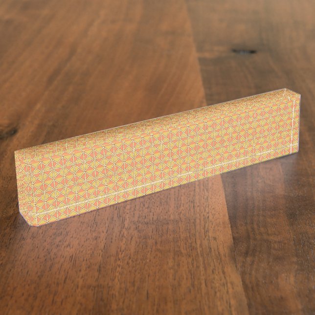 Gelbe, orangefarbene und braune Packpapiere Namensplakette (Seite)