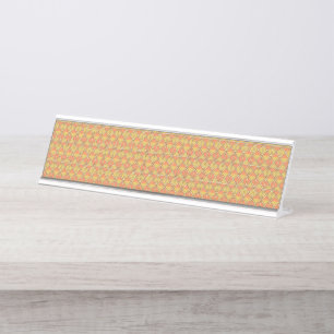 Gelbe, orangefarbene und braune Packpapiere Schreibtischnamensplakette