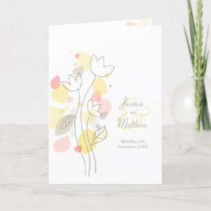 Gelbe Orangen-Konfetti-Blume Blüten Hochzeit Programm