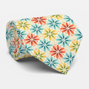 Gelbe Orangenblauer Sommer-Blume Krawatte