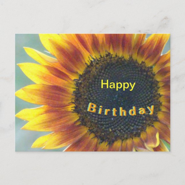 Gelbe Orangenblume Happy Birthday Postcard Postkarte (Vorderseite)