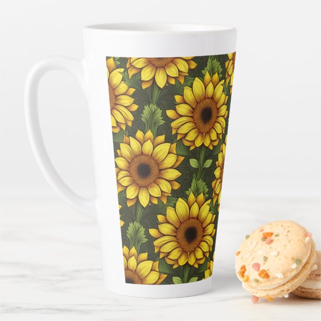 Gelbe Orangenblüte mit Grün und Braun Milchtasse (Beispiel)