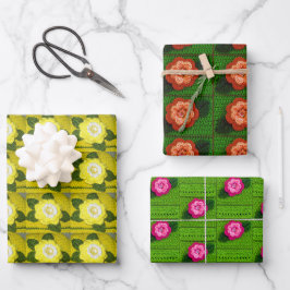 Gelbe Orangenblütenblätter Kunsthandwerk-Crochet P Geschenkpapier Set